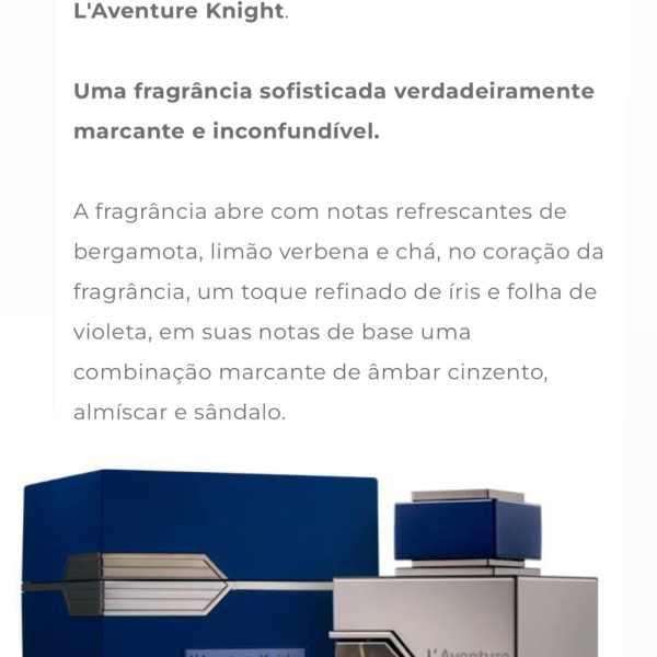 PERFUME ÁRABE L’AVENTURE KNIGHT 100 ML